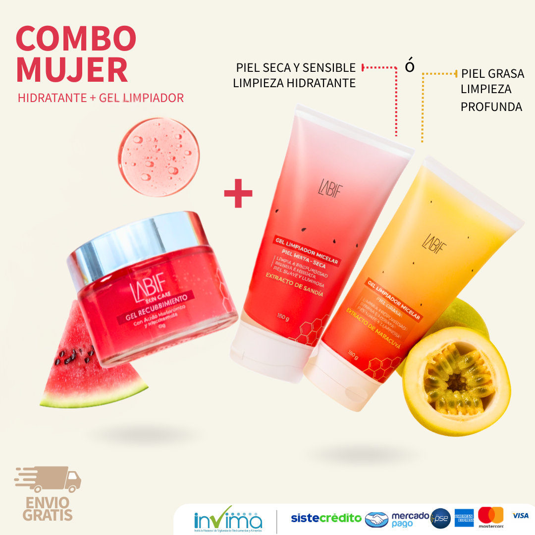 COMBO MUJER: HIDRATANTE + UN LIMPIADOR + ENVIO GRATIS