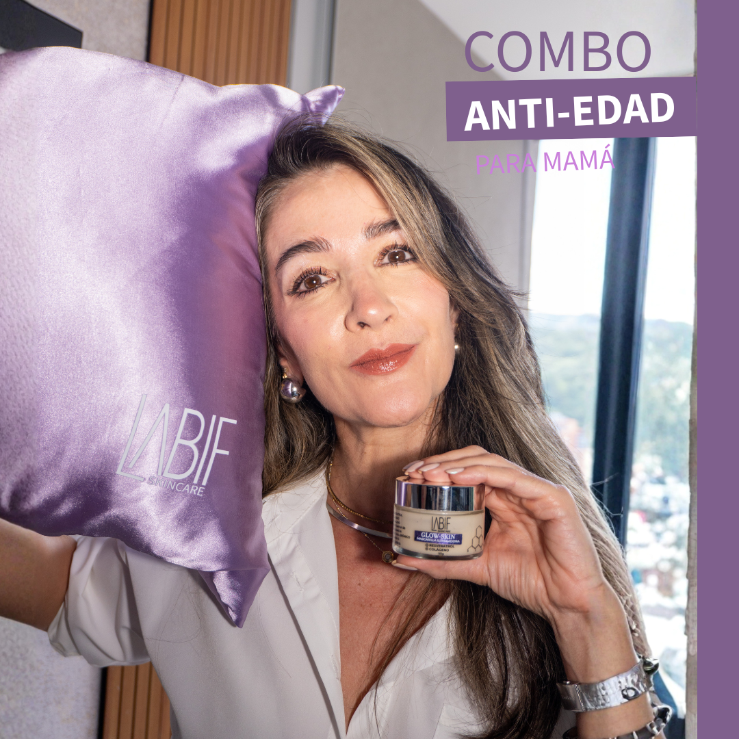 COMBO MADRE: FUNDA ANTI EDAD + MASCARILLA COLÁGENO+ RESVERATROL